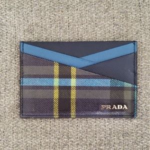 Prada Saffiano Tartan Card Case
